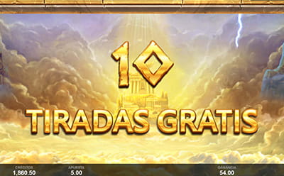 Pantalla con notificación de que han sido activados los 10 giros gratis.