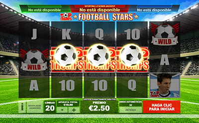 Acttivación de giros gratis en la slot Football Stars Sporting Legends.