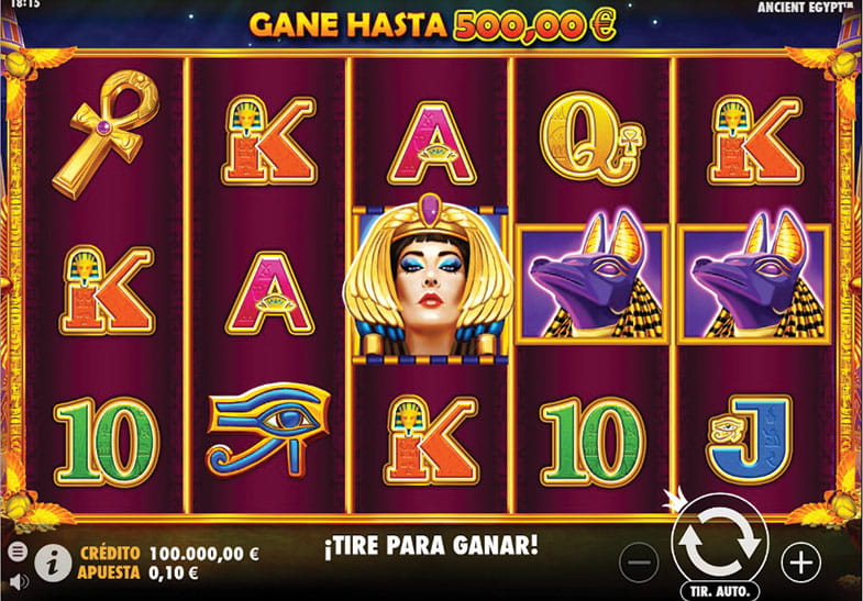 El panel de juego de la tragaperras Ancient Egypt de Pragmatic Play