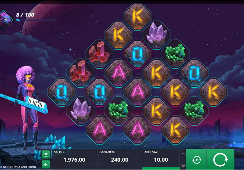 La slot Astro Legends Lyra and Erion, presentada en un versión de demostración gratuita.