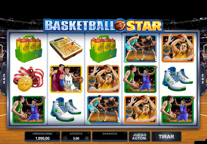 Panel de la versión demo de la slot Basketball Star.