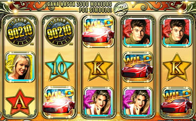 Panel del juego de la slot Beverly Hills 90210 en la ronda de Giros gratis de las chicas.