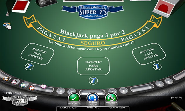 Mesa de Blackjack Super 7's Multi-hand creado por iSoftBet.