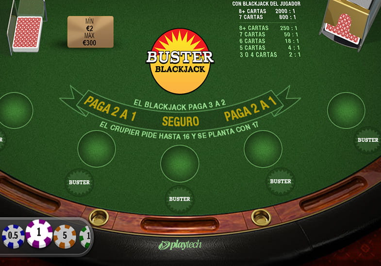 La mesa de Buster Blackjack de Playtech.