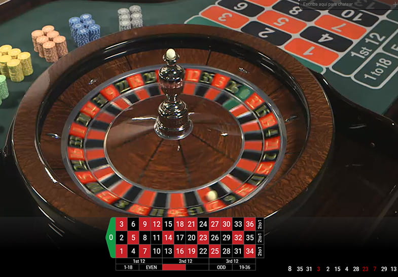 La rueda de la ruleta Casiopea online en Casino Gran Madrid girando y a punto de dar el resultado de la partida.