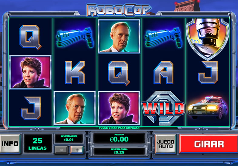 Panel del juego principal de Robocop slot de Playtech