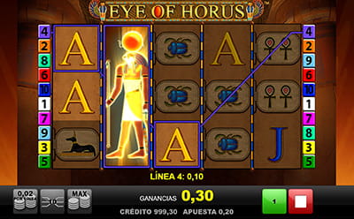Le symbole Horus sauvage dans la machine à sous Eye of Horus transforme un symbole payant en un autre avec une valeur plus élevée