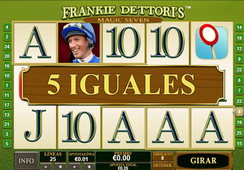 Slot Frankie Dettori´s Magic Seven con jugo bonus.