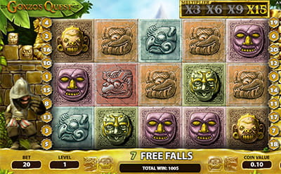 Gonzo’s Quest y la funcion Free Fals con multiplicador x15