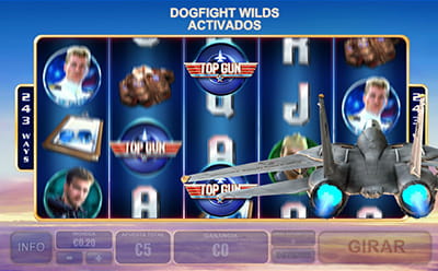Función Dogfight Wilds en la slot Top Gun.