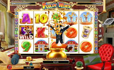 celebrar ganancia en Foxin’ Wins