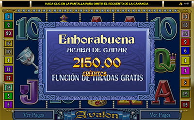 ganancia en giros gratis de Avalon