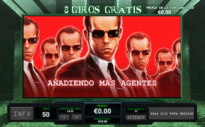 Tiradas gratis en modo Agent Smith en la slot The Matrix.