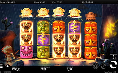 Juego de bonificación de Giros Gratis de Turning Totems, slot de Thunderkick