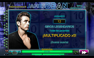 Función Giros Legendarios en la slot James Dean.