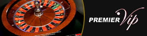 Premier Roulette VIP con su panel de juego, su rueda y el tapete.