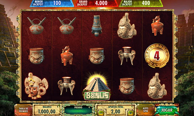 Pantalla inicial del juego Maya de Red Rake