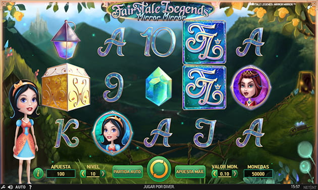 Pantalla inicial del juego principal de la slot Mirror Mirror.