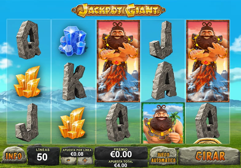 Tablero del juego Jackpot Giant de Playtech.