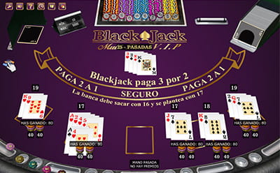 La mesa de Blackjack Multi-Hand VIP de iSoftBet.