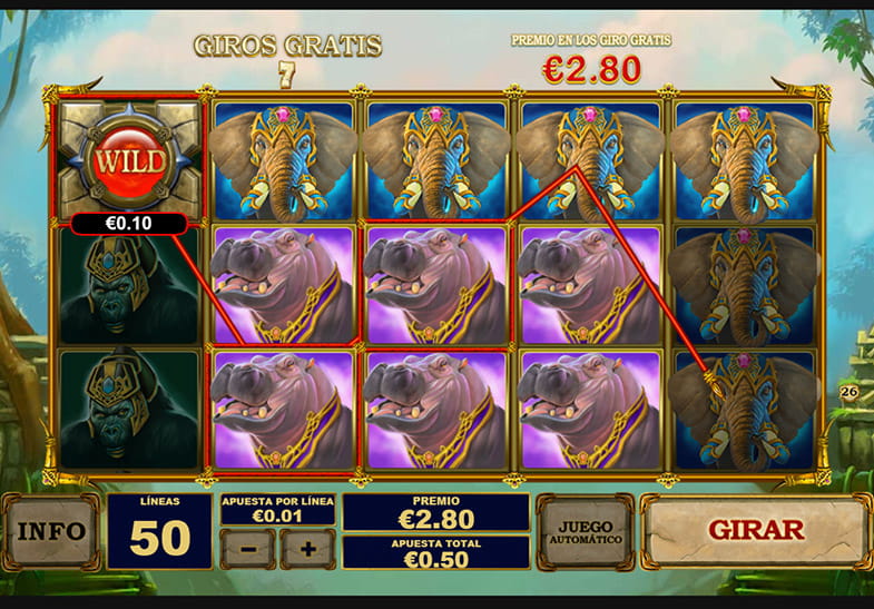 El tablero de la slot Jungle Giant