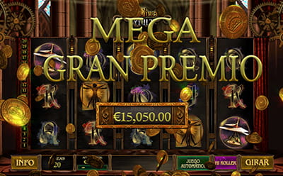 Mega Gran Premio en la slot Da Vinci's Vault de Playtech