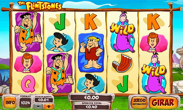 Panel de juego de la slot The Flintstones de Playtech.
