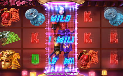 Panel de control de los giros gratis en Shogun of Time slot de Microgaming.