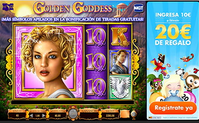 Símbolos apilados de la diosa en la slot Golden Goddess