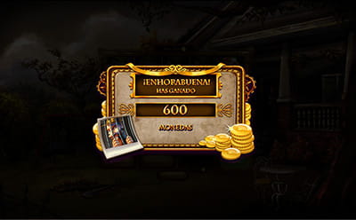 mensaje de felicitación por un premio conseguido en la slot The Sherlock Files.