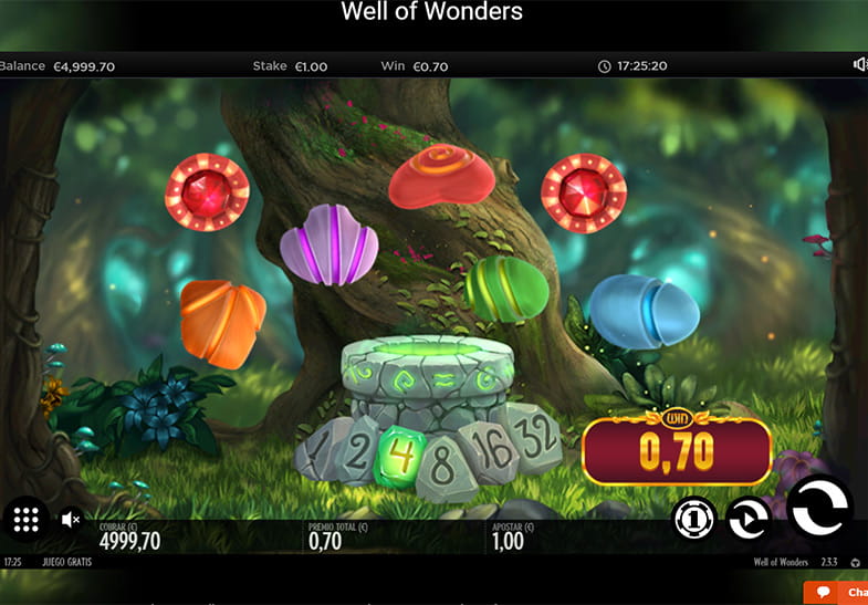 Panel del juego principal de Well of Wonders slot