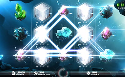 La función Súper Cuadricula de la slot Crystal Rift.