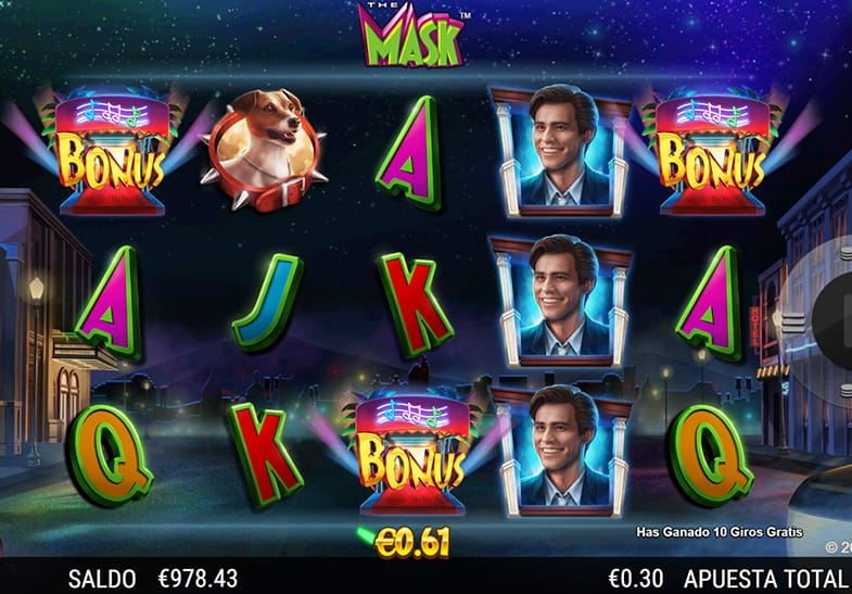 Panel del juego principal de The Mask