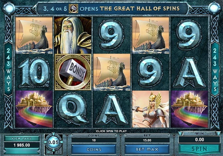 Tambores de la slot Thunderstruck II de Microgaming con tema de fantasía