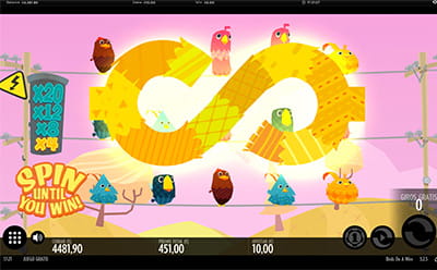 Función Inwinity spin en la slot Birds on a Wire