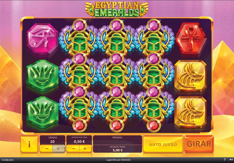 Slot de ambientación egipcia Egyptian Emeralds del catálogo de Playtech