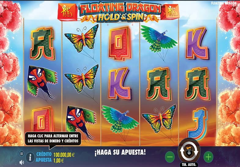 Pantalla de inicio del juego de slot Floating Dragon Hold and Spin
