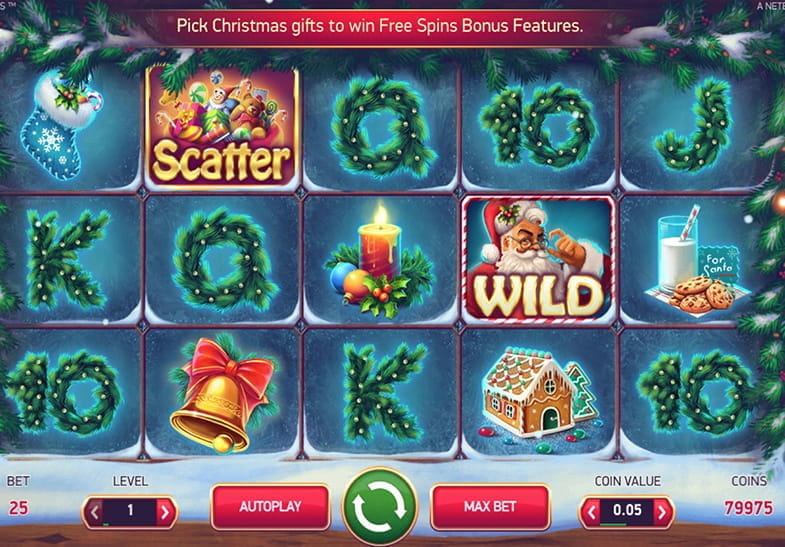 Pantalla del juego de la slot Secrets of Christmas