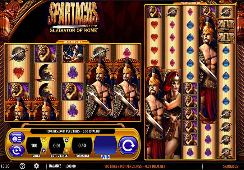 Pantalla inicial de la slot Spartacus Gladiator of Rome