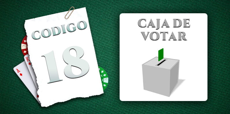 Palabra codificada por 18 es 'Caja de votar'