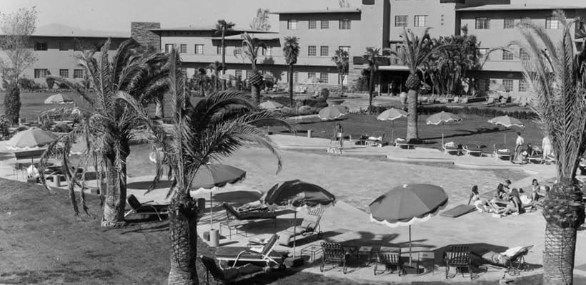 Le célèbre hôtel Flamingo à Las Vegas en 1947.