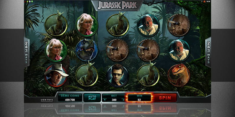Capture d'écran de la machine à sous vidéo Jurassic Park