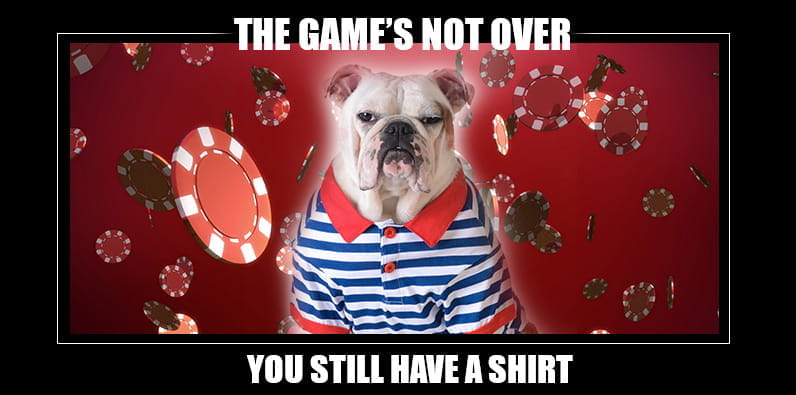 Le jeu n'est pas terminé: Meme avec le chien joueur de poker.
