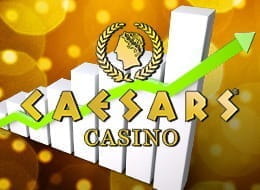 Logo du casino Caesars avec une flèche vers le haut