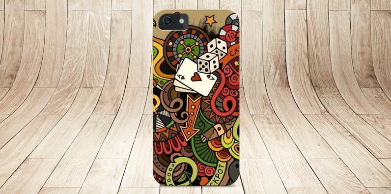 Funda para móvil con diseño de casino.