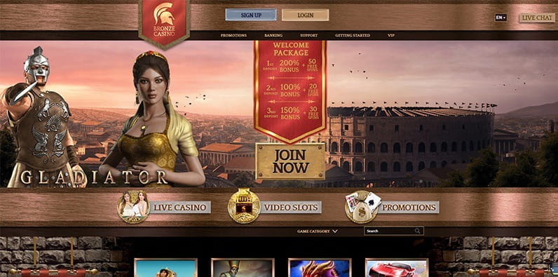 Page d'accueil de casino Bronze