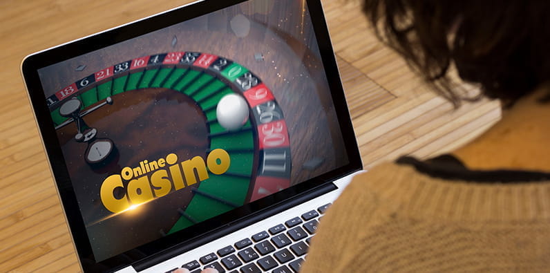 Un casino en ligne sur un écran d'ordinateur portable