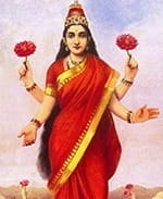 La déesse hindoue de la chance et de la prospérité