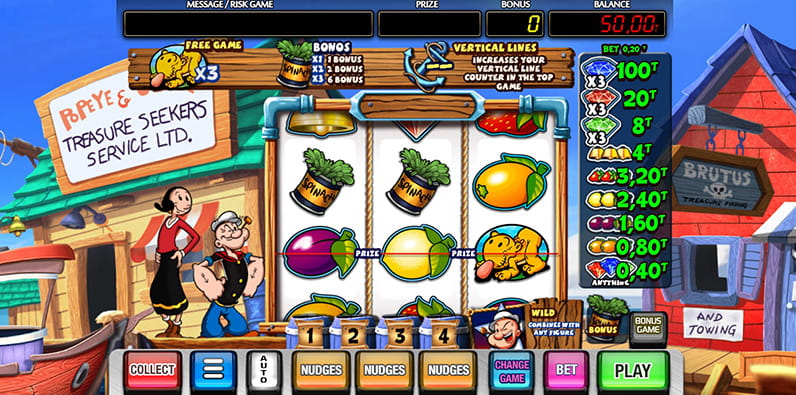 El juego de dibujos animados, desarrollado por MGA, Popeye Cazatesoros 