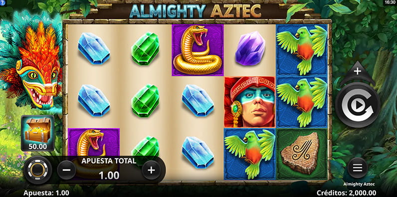 Écran de démarrage de la machine à sous Almighty Aztec